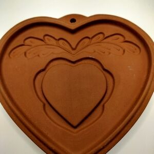 Vintage Country Home Collection Terracotta Heart Cookie Mold 1992